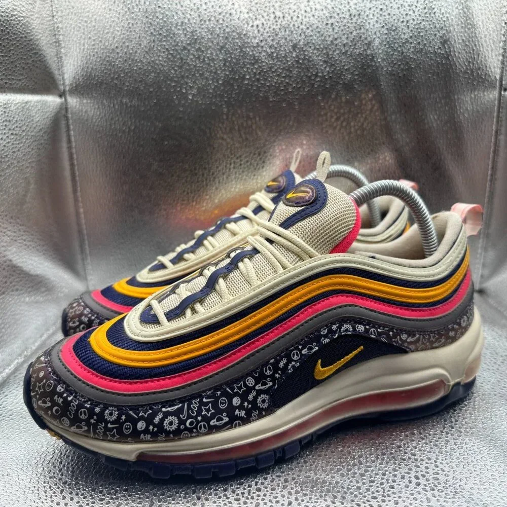 Size 7Y Nike Air Max 97‎ GS Multicolor Kids Lace Up Sneaker Shoes C19929-500